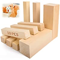 Bloques de tallado de madera de tilo - 5ARTH Kit de tallado - tallado en madera premium para principiantes- 10 piezas…